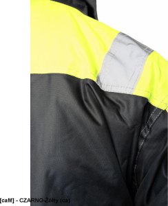 Kurtka męska Polstar ORKU - Kurtka parka RIVAL zapięcie zamek listwa kaptur ocieplany odpinany kołnierz ocieplony polarem odblaski pasy - czarno-żółty (ca) 4XL. 19