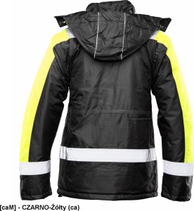 Kurtka męska Polstar ORKU - Kurtka parka RIVAL zapięcie zamek listwa kaptur ocieplany odpinany kołnierz ocieplony polarem odblaski pasy - czarno-żółty (ca) 4XL. 5