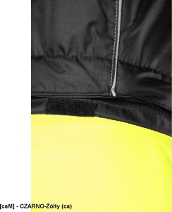 Kurtka męska Polstar ORKU - Kurtka parka RIVAL zapięcie zamek listwa kaptur ocieplany odpinany kołnierz ocieplony polarem odblaski pasy - czarno-żółty (ca) 4XL. 6