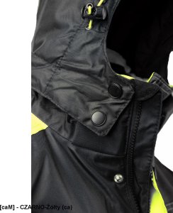 Kurtka męska Polstar ORKU - Kurtka parka RIVAL zapięcie zamek listwa kaptur ocieplany odpinany kołnierz ocieplony polarem odblaski pasy - czarno-żółty (ca) 4XL. 9