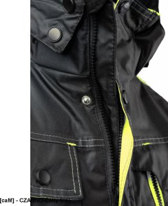 Kurtka męska Polstar ORKU - Kurtka parka RIVAL zapięcie zamek listwa kaptur ocieplany odpinany kołnierz ocieplony polarem odblaski pasy - czarno-żółty (ca) 4XL. 10