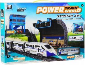 LeanToys Kolejka na Baterie 244 cm + Dworzec Wagon LEAN Toys 4