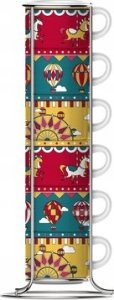 Bialetti Bialetti - Zestaw 6 filiżanek do espresso na stojaku Winter Wonderland Carousel Horses 1