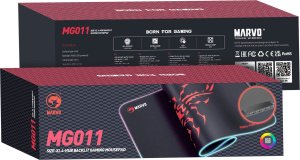 Podkładka Marvo RGB Podkładka pod mysz, SCORP XL, czarna, 800 x 300 mm, 4 mm, Marvo, Hub USB 12