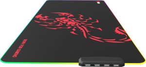 Podkładka Marvo RGB Podkładka pod mysz, SCORP XL, czarna, 800 x 300 mm, 4 mm, Marvo, Hub USB 2