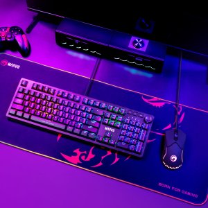 Podkładka Marvo RGB Podkładka pod mysz, SCORP XL, czarna, 800 x 300 mm, 4 mm, Marvo, Hub USB 9