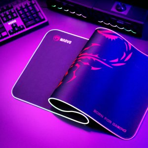 Podkładka Marvo RGB Podkładka pod mysz, SCORP XL, czarna, 800 x 300 mm, 4 mm, Marvo, Hub USB 10
