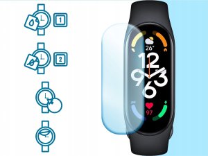 Hello Case Szkło Hybrydowe do Xiaomi Mi Band 7 (Szybka, Szkiełko, Ochronne, Odporne) 4