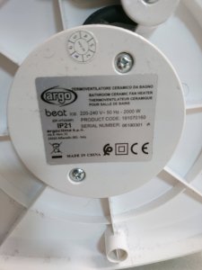 Termowentylator Argo Termowentylator Ceramiczny Argo Beat Ice 4