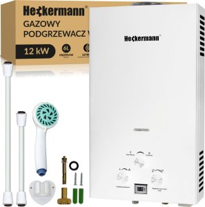 Przepływowy podgrzewacz wody Heckermann Gazowy podgrzewacz wody gazowy JSD-HB05 18L LPG Biały 1