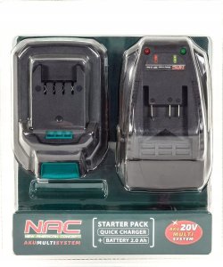 Klucz udarowy NAC Zakrętak udarowy ID-LI-ST-20V NAC Akumulatorowy + Akumulator 2,0 Ah + Ładowarka 8