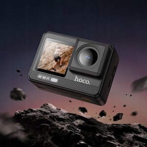 Kamera Hoco HOCO kamera sportowa z dwoma wyświetlaczami 1,3" + 2" anti-shake IPS 4K DV102 czarna 6