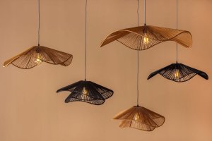 Lampa wisząca Leitmotiv Lampa do jadalni nad stół SOMBRERA, klosz z plecionki, Ø 60 cm 4