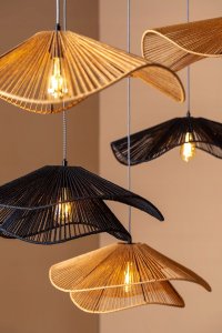 Lampa wisząca Leitmotiv Lampa do jadalni nad stół SOMBRERA, klosz z plecionki, Ø 60 cm 5