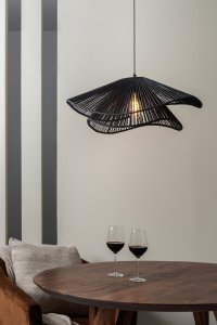 Lampa wisząca Leitmotiv Lampa do jadalni nad stół SOMBRERA, klosz z plecionki, Ø 60 cm 6