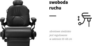 Activeshop Fotel Barberski elektryczny Gabbiano Duke Czarny 19