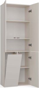 Topeshop SZAFKA ŁAZIENKOWA SŁUPEK NEL DD 1K KOSZ KASZMIR BEŻ 5