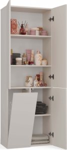 Topeshop SZAFKA ŁAZIENKOWA SŁUPEK NEL DD 1K KOSZ KASZMIR BEŻ 7