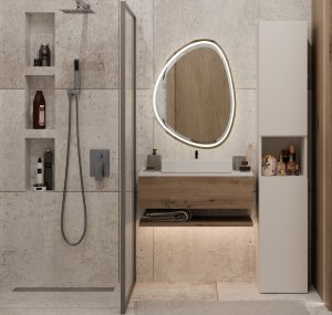 Topeshop SZAFKA ŁAZIENKOWA REGAŁ SŁUPEK NEL I KASZMIR BEŻ 11