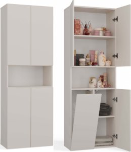Topeshop SZAFKA ŁAZIENKOWA SŁUPEK NEL DK 1K KOSZ KASZMIR BEŻ 1