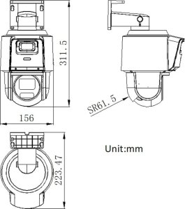 Kamera IP Hikvision KAMERA IP SZYBKOOBROTOWA ZEWNĘTRZNA DS-2SE3C410MWG-E/14(2.8MM) TandemVu - 3.7Mpx 5.76... 57.6mm Hikvision 5