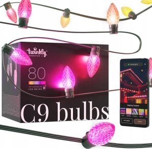 Lampki choinkowe Twinkly Twinkly C9 Bulbs Smart LED 40 RGB, 24.2m, Žalias wire|Twinkly 1