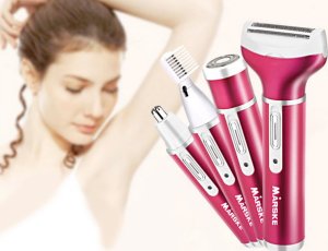 Depilator Verk Depilator golarka damska do ciała nóg trymer 4w1 wymienne końcówki usb Depilator golarka damska do ciała nóg trymer 4w1 wymienne końcówki usb 5