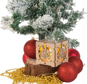 Verk Drewniany wiszący lampion na choinkę oświetlenie ozdoba świąteczna dzwonki Drewniany wiszący lampion na choinkę oświetlenie ozdoba świąteczna dzwonki 2