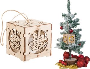 Verk Drewniany wiszący lampion na choinkę oświetlenie ozdoba świąteczna dzwonki Drewniany wiszący lampion na choinkę oświetlenie ozdoba świąteczna dzwonki 3