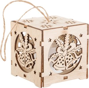 Verk Drewniany wiszący lampion na choinkę oświetlenie ozdoba świąteczna dzwonki Drewniany wiszący lampion na choinkę oświetlenie ozdoba świąteczna dzwonki 6