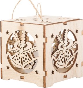 Verk Drewniany wiszący lampion na choinkę oświetlenie ozdoba świąteczna dzwonki Drewniany wiszący lampion na choinkę oświetlenie ozdoba świąteczna dzwonki 7