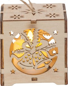 Verk Drewniany wiszący lampion na choinkę oświetlenie ozdoba świąteczna dzwonki Drewniany wiszący lampion na choinkę oświetlenie ozdoba świąteczna dzwonki 9