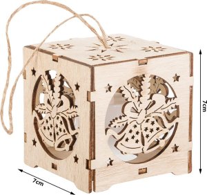 Verk Drewniany wiszący lampion na choinkę oświetlenie ozdoba świąteczna dzwonki Drewniany wiszący lampion na choinkę oświetlenie ozdoba świąteczna dzwonki 10