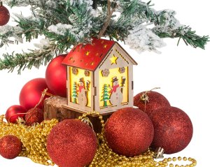 Verk Drewniany wiszący lampion na choinkę oświetlenie ozdoba świąteczna bałwan Drewniany wiszący lampion na choinkę oświetlenie ozdoba świąteczna bałwan 2