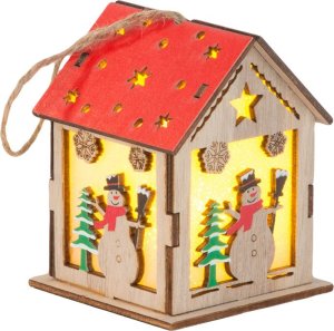 Verk Drewniany wiszący lampion na choinkę oświetlenie ozdoba świąteczna bałwan Drewniany wiszący lampion na choinkę oświetlenie ozdoba świąteczna bałwan 4