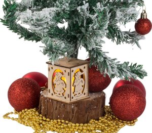 Verk Drewniany wiszący lampion na choinkę oświetlenie ozdoba świąteczna mikołaj Drewniany wiszący lampion na choinkę oświetlenie ozdoba świąteczna mikołaj 5