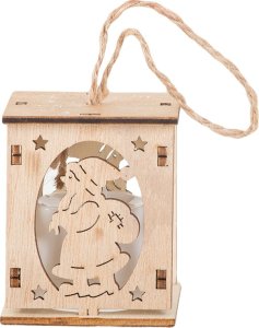 Verk Drewniany wiszący lampion na choinkę oświetlenie ozdoba świąteczna mikołaj Drewniany wiszący lampion na choinkę oświetlenie ozdoba świąteczna mikołaj 10