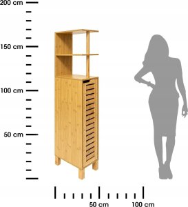 5five Wąska szafka bambusowa do łazienki SICELA, 30 x 19 x 120 cm 3
