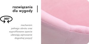 Activeshop 4Rico krzesło obrotowe QS-MF18G aksamit różowe 12
