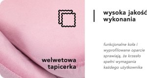 Activeshop 4Rico krzesło obrotowe QS-MF18G aksamit różowe 13