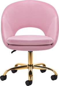 Activeshop 4Rico krzesło obrotowe QS-MF18G aksamit różowe 2