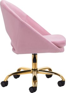 Activeshop 4Rico krzesło obrotowe QS-MF18G aksamit różowe 3