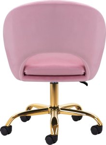 Activeshop 4Rico krzesło obrotowe QS-MF18G aksamit różowe 4