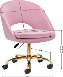 Activeshop 4Rico krzesło obrotowe QS-MF18G aksamit różowe 8