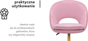 Activeshop 4Rico krzesło obrotowe QS-MF18G aksamit różowe 10