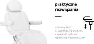 Activeshop Elektryczny fotel kosmetyczny SILLON Luxury 3 silniki biały sterowanie nożne 19