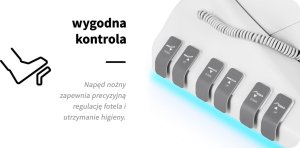 Activeshop Elektryczny fotel kosmetyczny SILLON Luxury 3 silniki biały sterowanie nożne 20