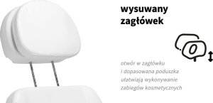 Activeshop Elektryczny fotel kosmetyczny SILLON Luxury 3 silniki biały sterowanie nożne 21