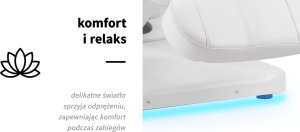 Activeshop Elektryczny fotel kosmetyczny SILLON Luxury 3 silniki biały sterowanie nożne 23