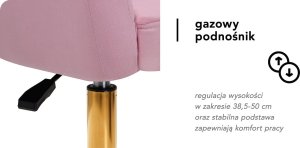 Activeshop 4Rico fotel obrotowy QS-BL14G aksamit różowe 12